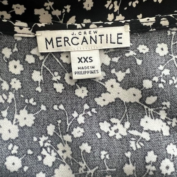 Womens JCREW black florial dress size XXS - Picture 6 of 7
